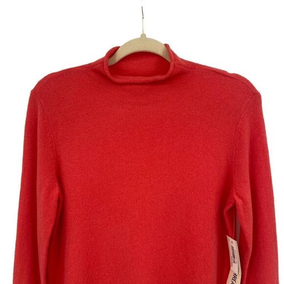 Goodthreads Wool Blend Mock Neck Sweater Coral Pink Small NWT - Picture 3 of 9